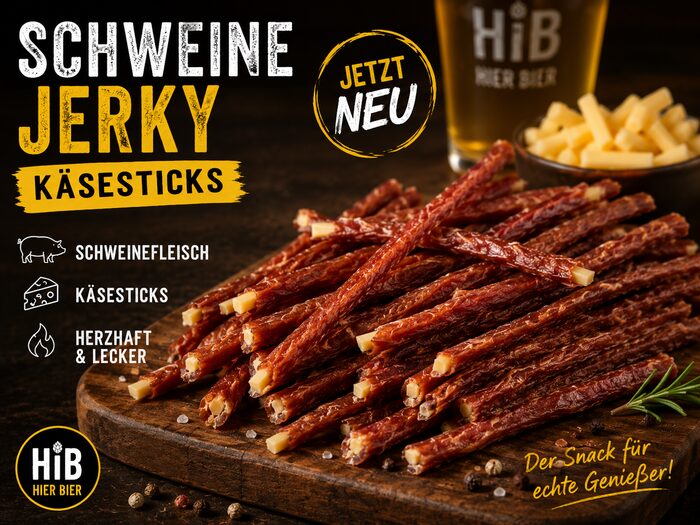 Jerky Schweine Stäbchen Käse 100g